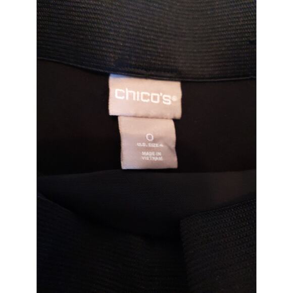 Chico's Women Sz 0 Black Ankle Slacks Pants Pearl Button Detail Stretch Pull On - Picture 5 of 9